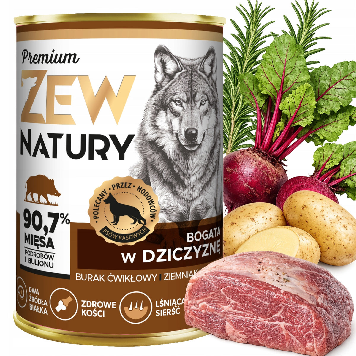 Zew Natury mokra karma dla psa bez ryby 12 x 400 g – bezzbożowa, puszki, mix smaków