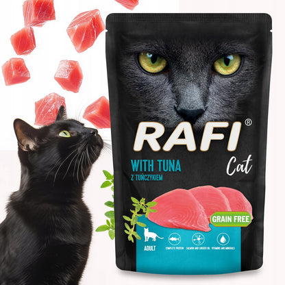 Rafi mokra karma dla kota bezzbożowa w saszetkach 24 x 100 g dla dorosłych – mix smaków