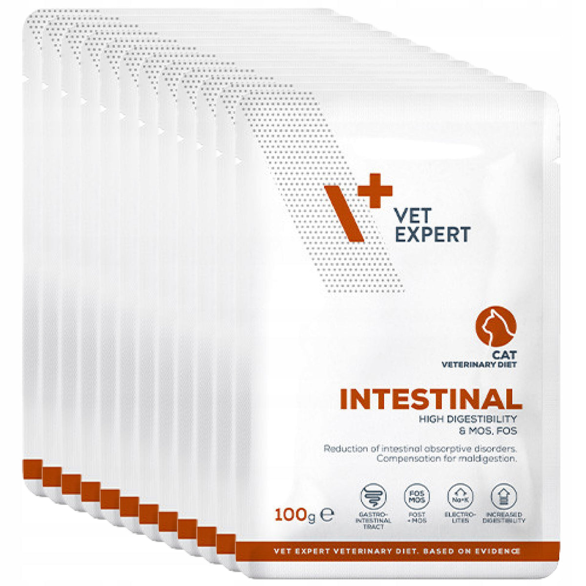 Vet Expert Intestinal mokra karma weterynaryjna dla kota 12x100 g – kurczak i wołowina