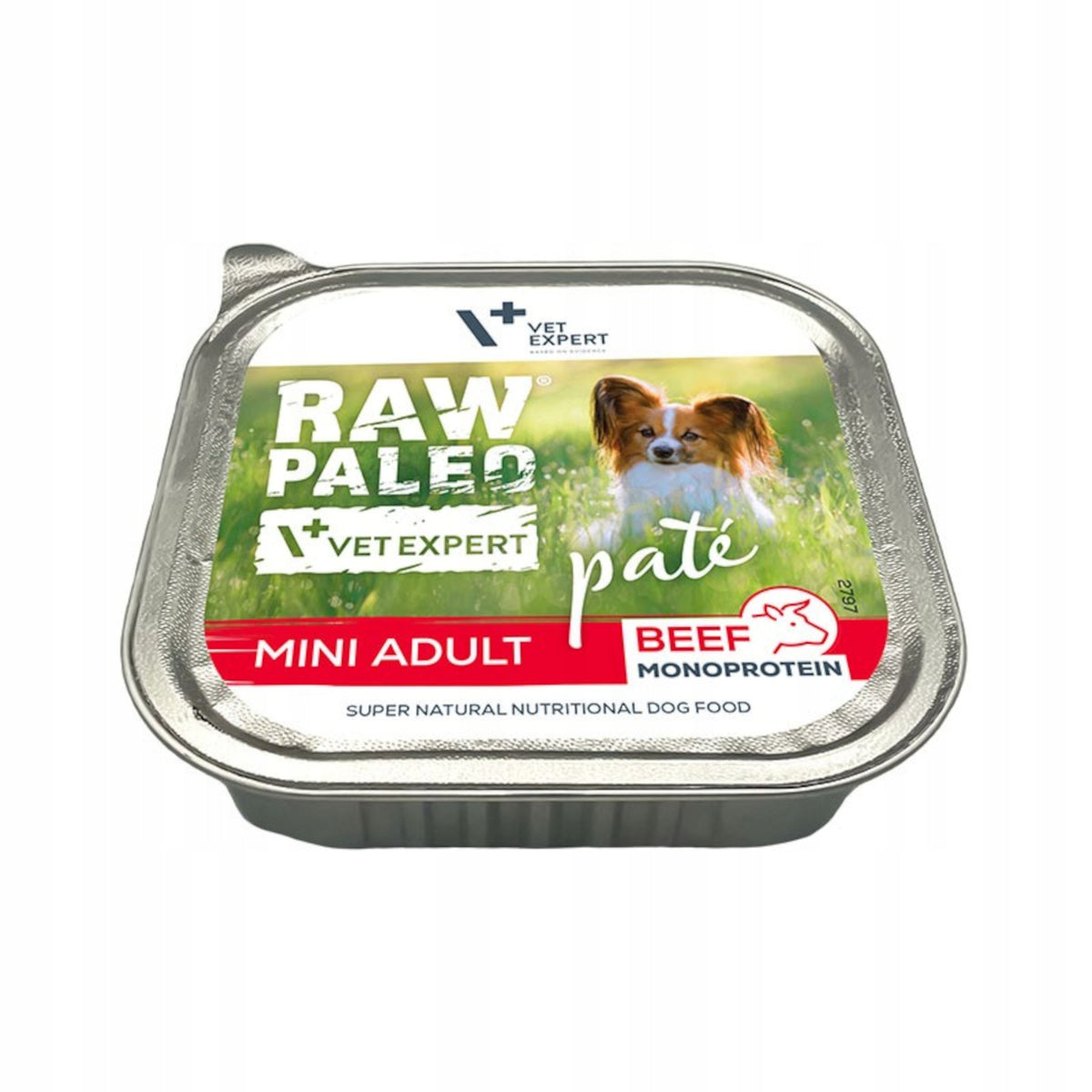 RAW PALEO Mokra karma dla psa monobiałkowa 12x150 g – pasztet bezzbożowy dla ras małych, wołowina