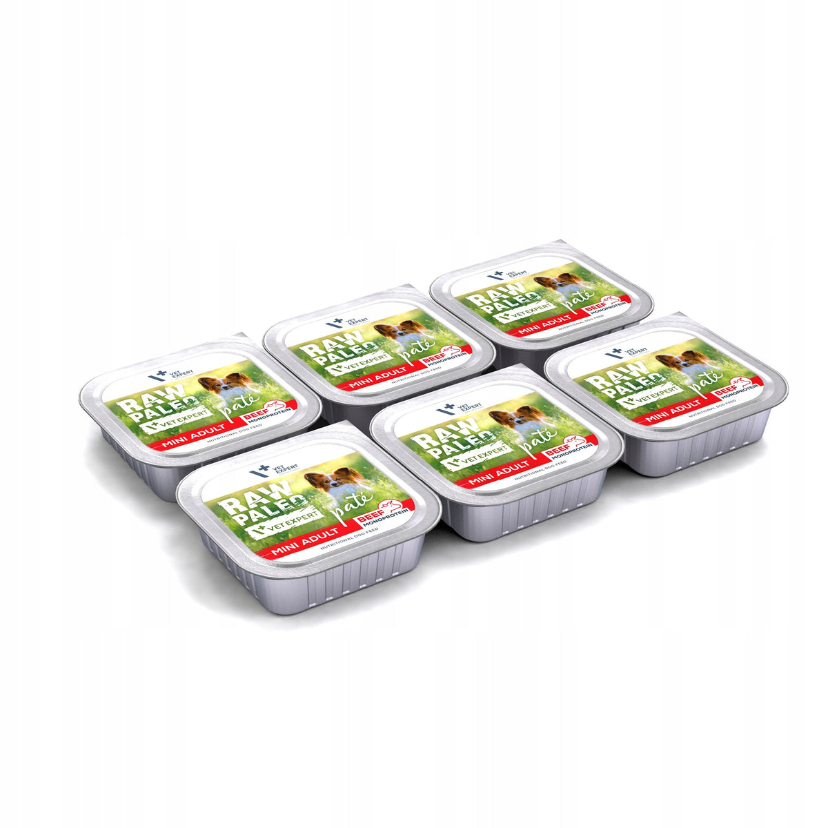 RAW PALEO Mokra karma dla psa małych ras, monobiałkowa wołowina 6 x 150 g – pasztet