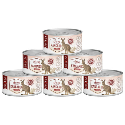 BEMO Mokra karma dla kota z kangurem 6x200 g – monoproteinowa, bezzbożowa, puszki