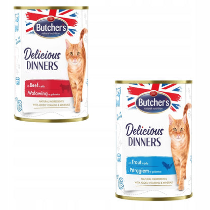 Butcher's Delicious Dinners mokra karma dla kota 40x400 g w galaretce – mix smaków