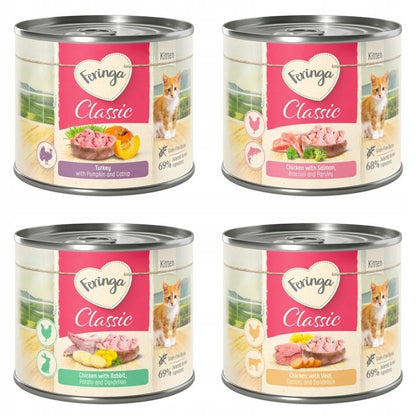 Feringa Mokra karma dla kociąt Classic Kitten Meat Menü 6 x 200 g bezzbożowa – mix smaków