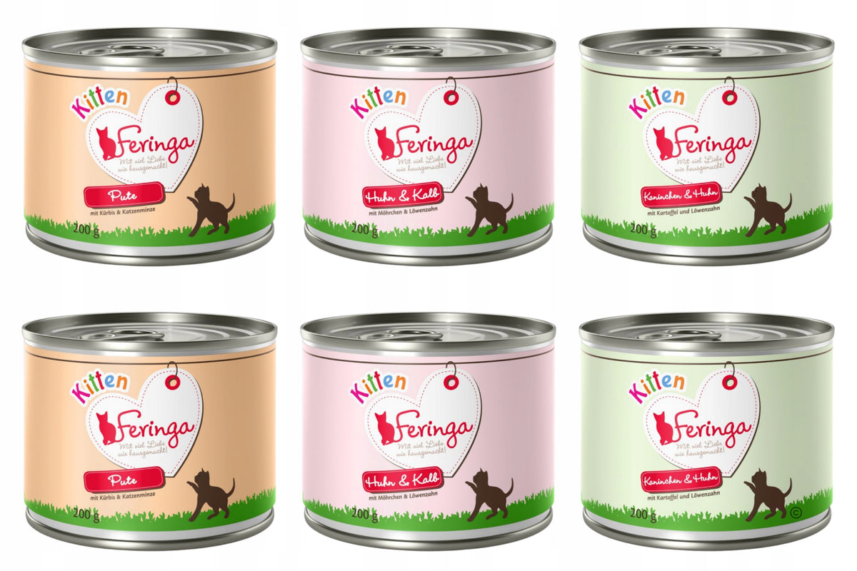 Feringa Mokra karma dla kociąt Classic Kitten Meat Menü 6 x 200 g bezzbożowa – mix smaków