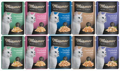 Miamor Feine Filets mokra karma dla kota bezzbożowa 10x100 g – mix smaków z tuńczykiem