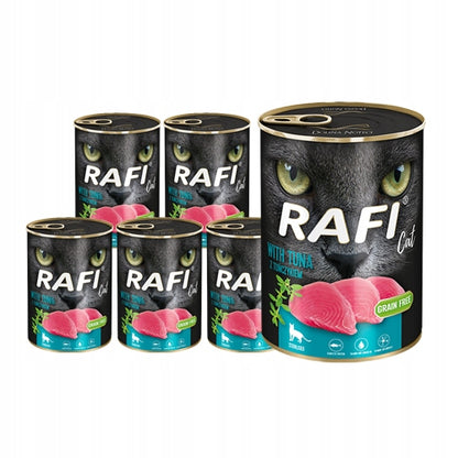 Rafi Mokra karma dla kota bezzbożowa 24 x 400 g – mix 4 smaków, dla kotów dorosłych