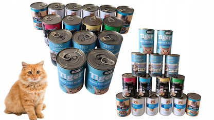 Mokra karma dla kota w puszkach 20 x 400 g, pełnoporcjowa, dla dorosłych – mix smaków