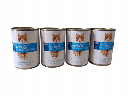 Mokra karma dla kota w puszkach 20 x 400 g, pełnoporcjowa, dla dorosłych – mix smaków