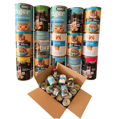 Mokra karma dla kota w puszkach 20 x 400 g, pełnoporcjowa, dla dorosłych – mix smaków