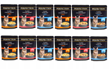 Perfection mokra karma dla kotów 12x70 g bezzbożowa w galaretce – mix 3 smaków