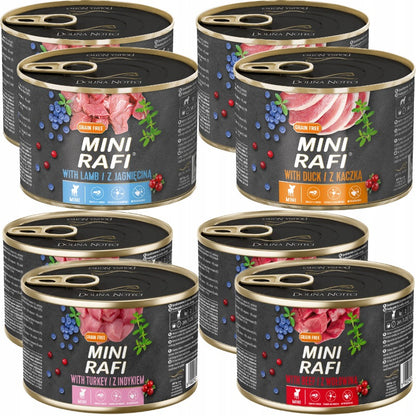 Dolina Noteci Mini Rafi mokra karma dla psa 12x185 g bezzbożowa – mix 4 smaków