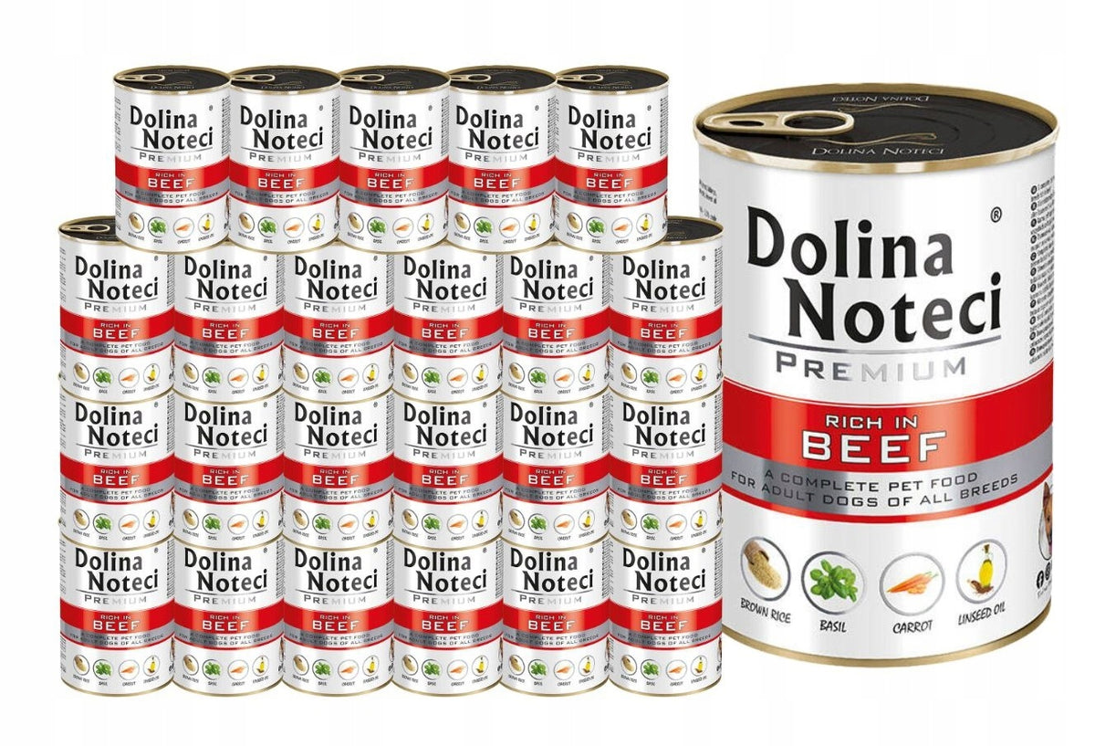 Dolina Noteci Premium mokra karma dla psa bezzbożowa, puszki 24 x 400 g – wołowina