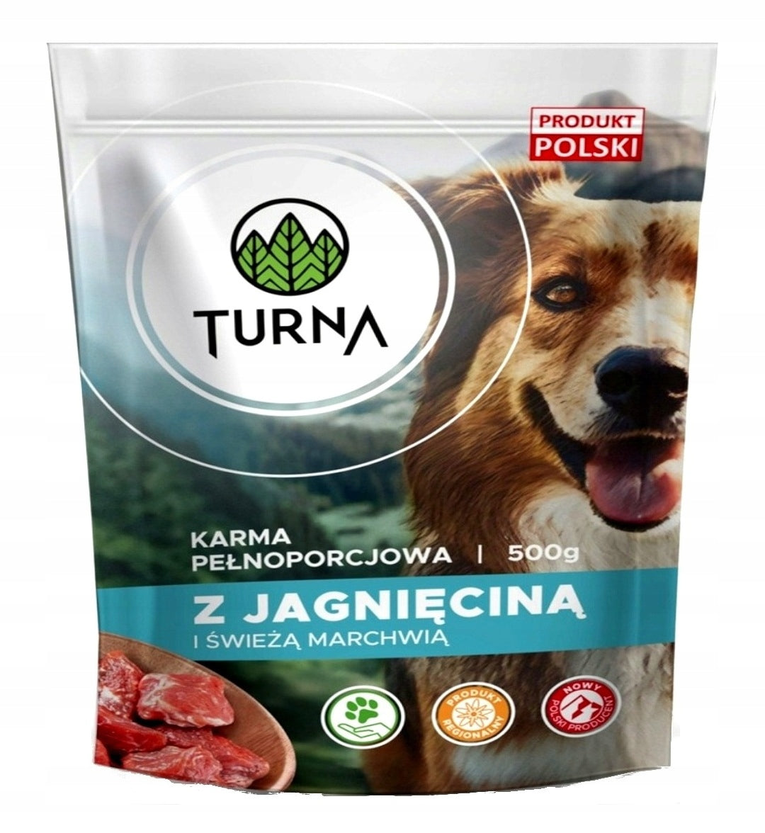 Turna mokra karma dla psa z jagnięciną i marchewką 10 x 500 g – saszetki dla dorosłych psów