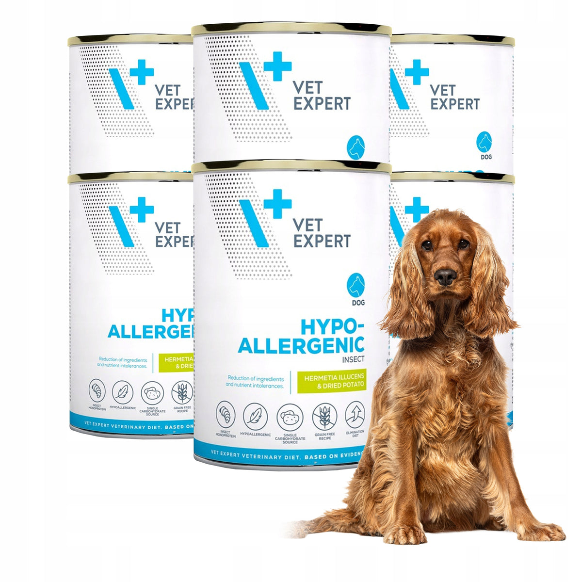 Vet Expert Hypoallergenic Insect mokra karma weterynaryjna dla psa z owadami – 6x375 g