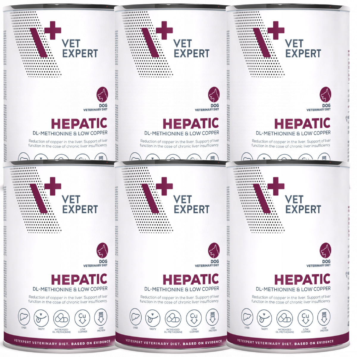 Vet Expert Hepatic mokra karma dla psów wsparcie wątroby 6 x 400 g – kurczak
