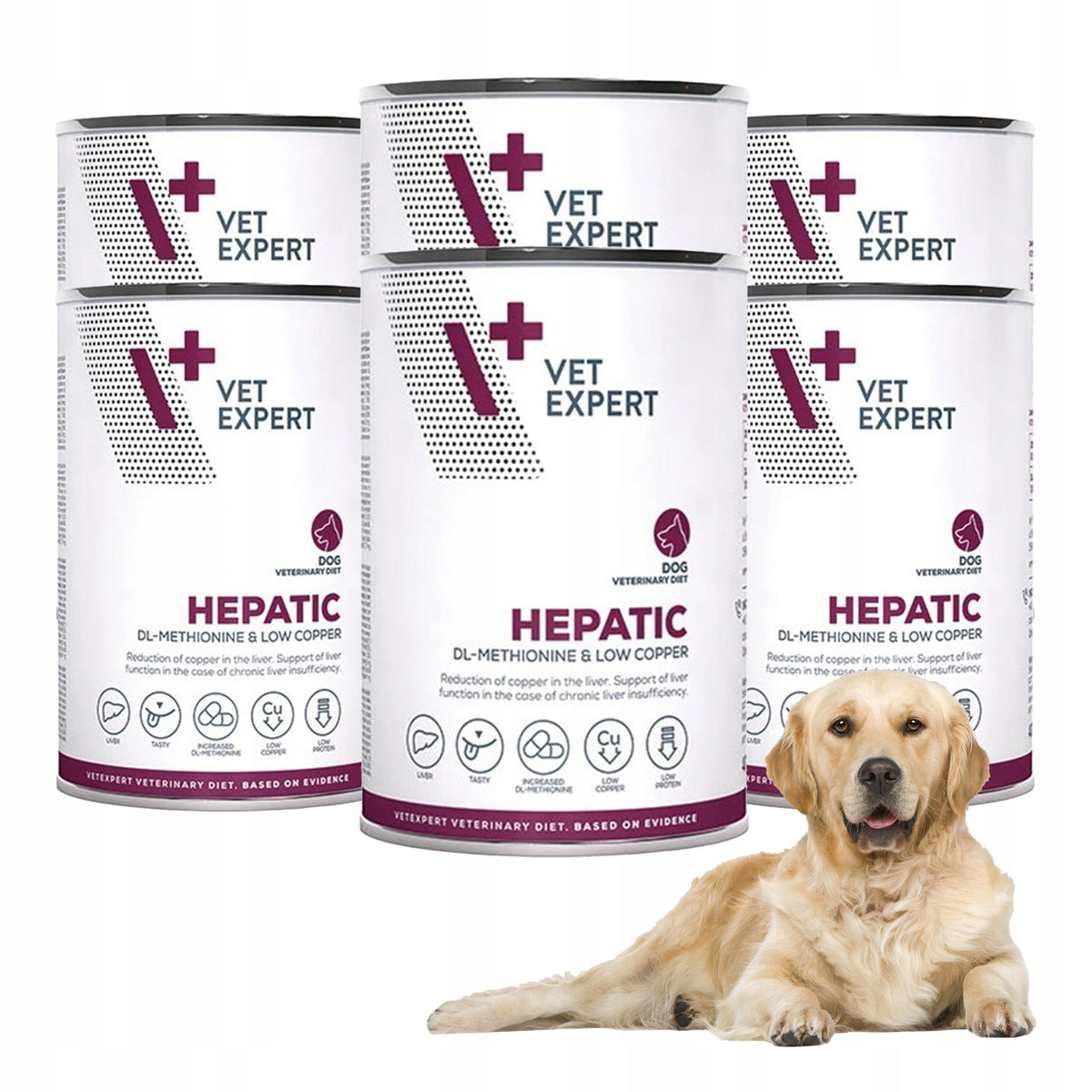 Vet Expert Hepatic mokra karma dla psów wsparcie wątroby 6 x 400 g – kurczak