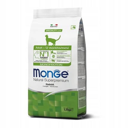 Monge Cat Adult Monoprotein sucha karma dla kota z królikiem 1,5 kg – superpremium