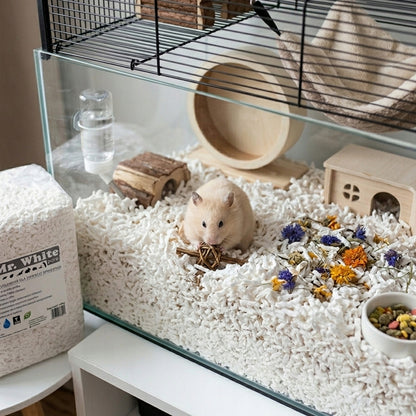 Mr. White Ściółka dla gryzoni z celulozy 2 x 1 kg – pluszowe wiórki bezpyłowe, 15 l