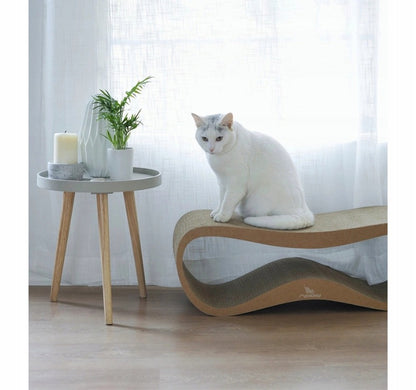 MyKotty LUI drapak tekturowy dla kota 75 x 26 x 25 cm z legowiskiem, 3 poziomy – brązowy