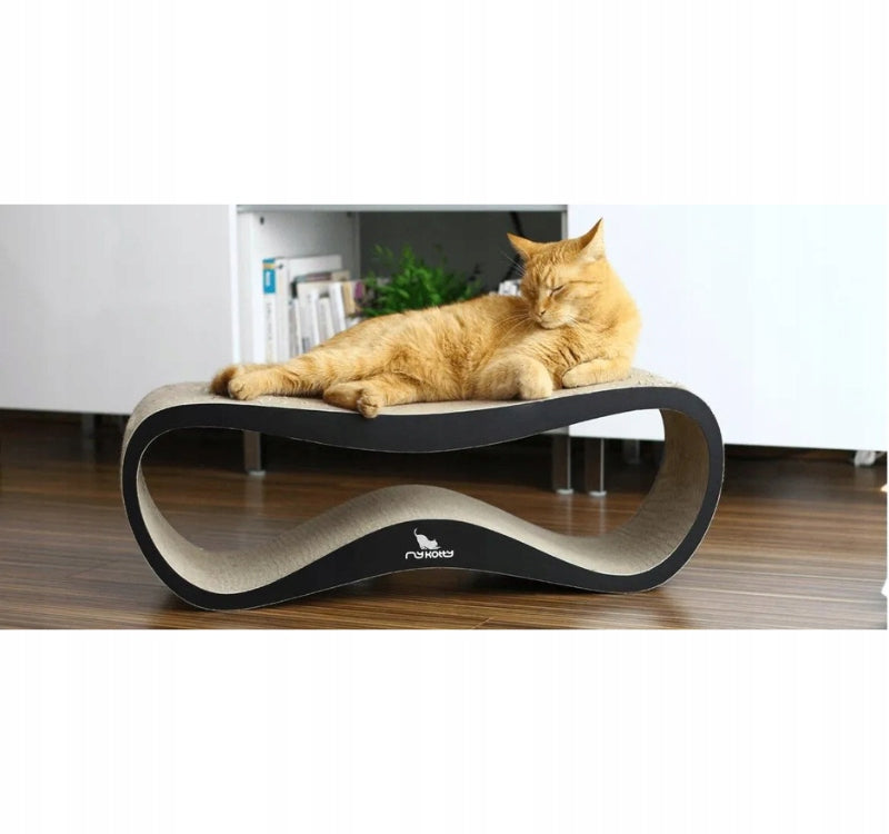 MyKotty LUI drapak tekturowy dla kota z legowiskiem 75 x 26 x 25 cm, 2 poziomy – czarny