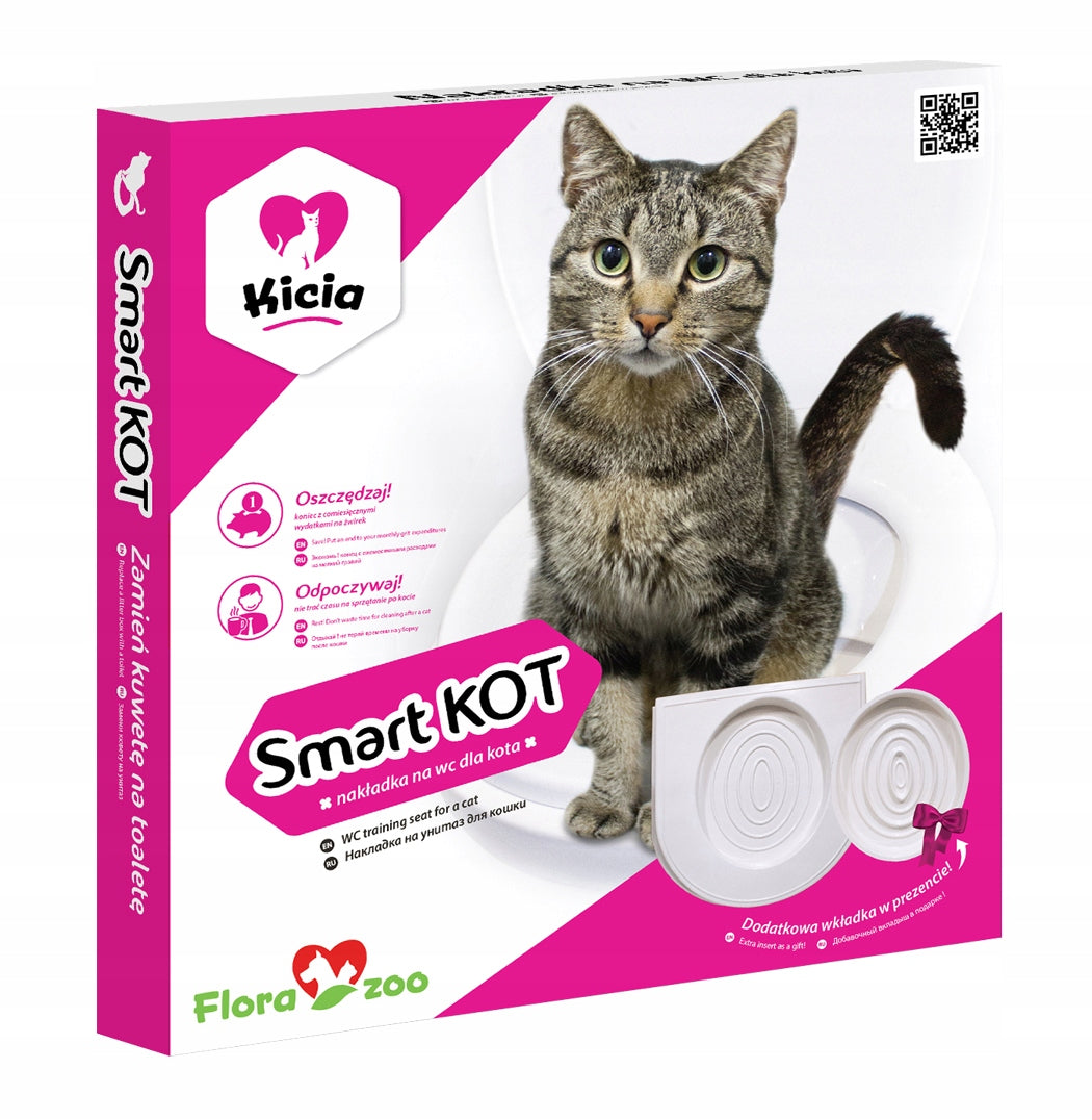 Kicia SmartKOT nakładka na sedes do nauki kota korzystania z WC 40,5 x 40,5 cm – biała