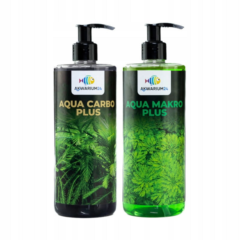 Akwarium24 nawóz do akwarium Carbo Plus i Makro Plus 2 x 500 ml – zestaw węgiel i NPK
