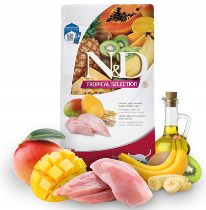 Farmina N&D Tropical Selection sucha karma dla kota z kurczakiem 1,5 kg – dla dorosłych