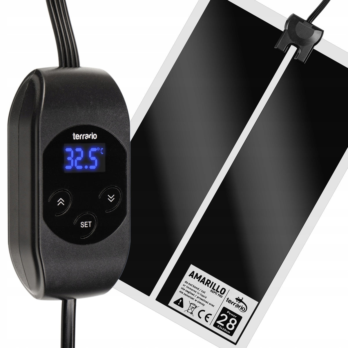 Terrario Amarillo mata grzewcza do terrarium 28 W z termostatem LCD – 53 x 28 cm