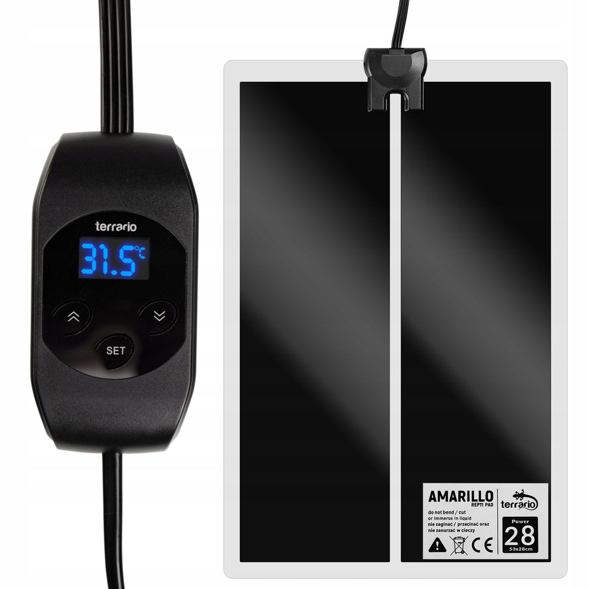 Terrario Amarillo mata grzewcza do terrarium 28 W z termostatem LCD – 53 x 28 cm