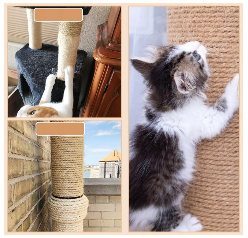 Lina jutowa do drapaka dla kota 4 mm, 50 m – naturalny sznurek do naprawy i DIY, beżowa