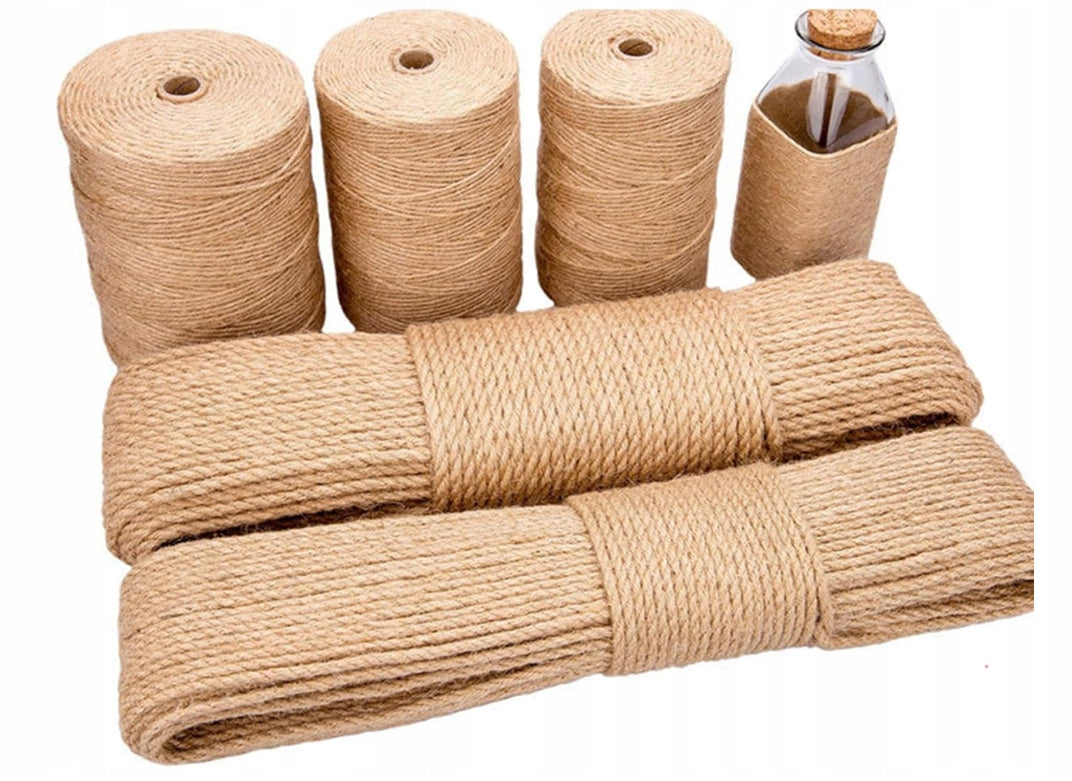 Lina jutowa do drapaka dla kota 4 mm, 50 m – naturalny sznurek do naprawy i DIY, beżowa
