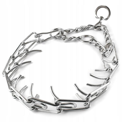 Obroża kolczatka dla psa metalowa z chromowanej stali, regulowana 45–55 cm – rozmiar L