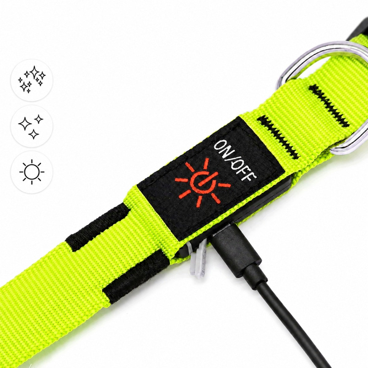 Świecąca obroża LED dla psa M ładowana USB-C, wodoodporna, 3 tryby, 40-50 cm – zielona