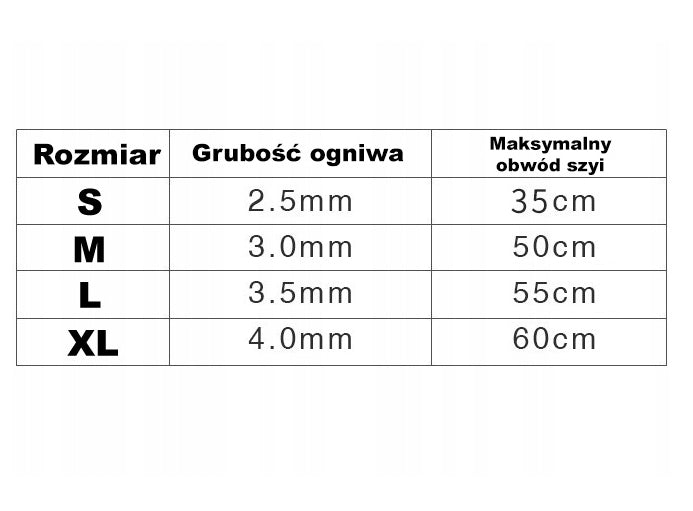 Obroża kolczatka dla psa ze stali nierdzewnej z gumowymi nakładkami, 45–55 cm – rozmiar L