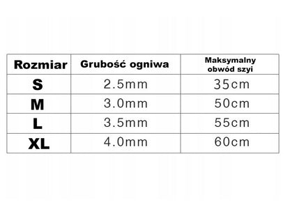 Obroża kolczatka dla psa ze stali nierdzewnej z gumowymi nakładkami, 45–55 cm – rozmiar L
