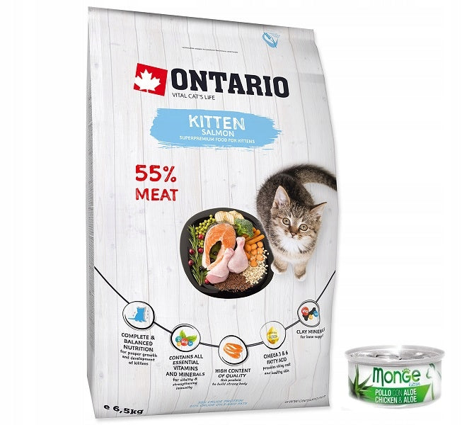 Ontario Kitten sucha karma dla kociąt z łososiem 6,5 kg – dla kociąt i kotek w ciąży