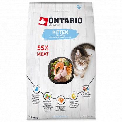 Ontario Kitten sucha karma dla kociąt z łososiem 6,5 kg – dla kociąt i kotek w ciąży