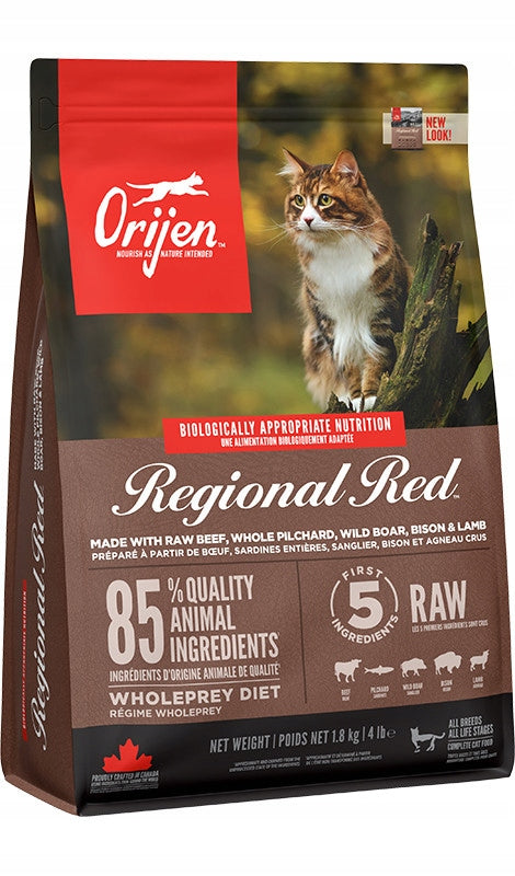 Orijen Cat Regional Red sucha karma dla kota 1,8 kg – bezzbożowa, z czerwonym mięsem