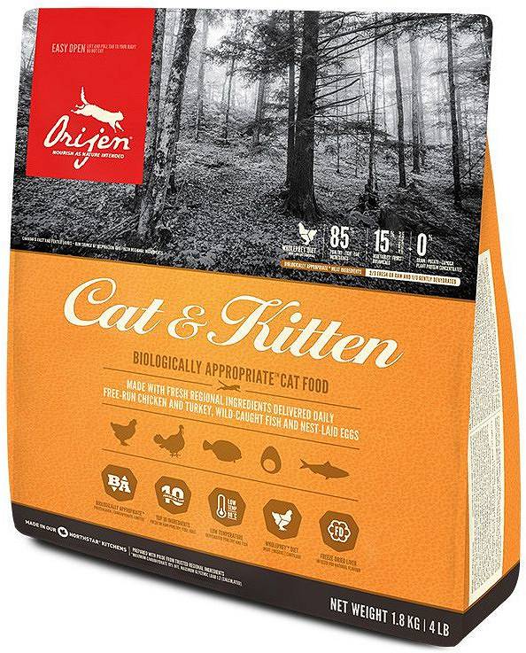 Orijen Original Cat sucha karma dla kota 1,8 kg bezzbożowa – kurczak, indyk i ryby
