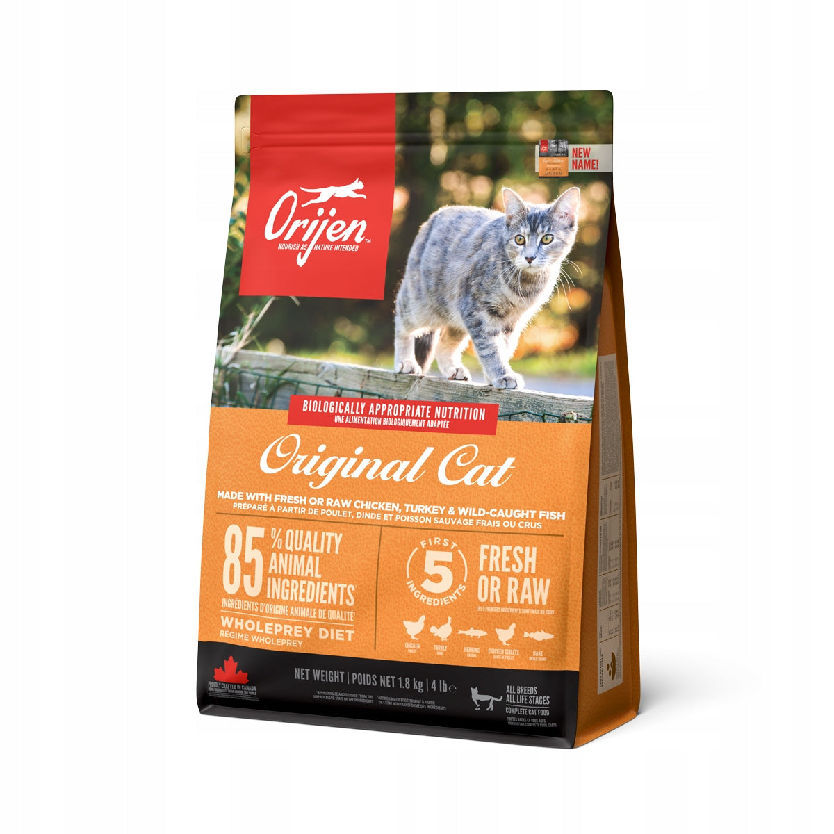 Orijen Original Cat sucha karma dla kota 1,8 kg bezzbożowa – kurczak, indyk i ryby