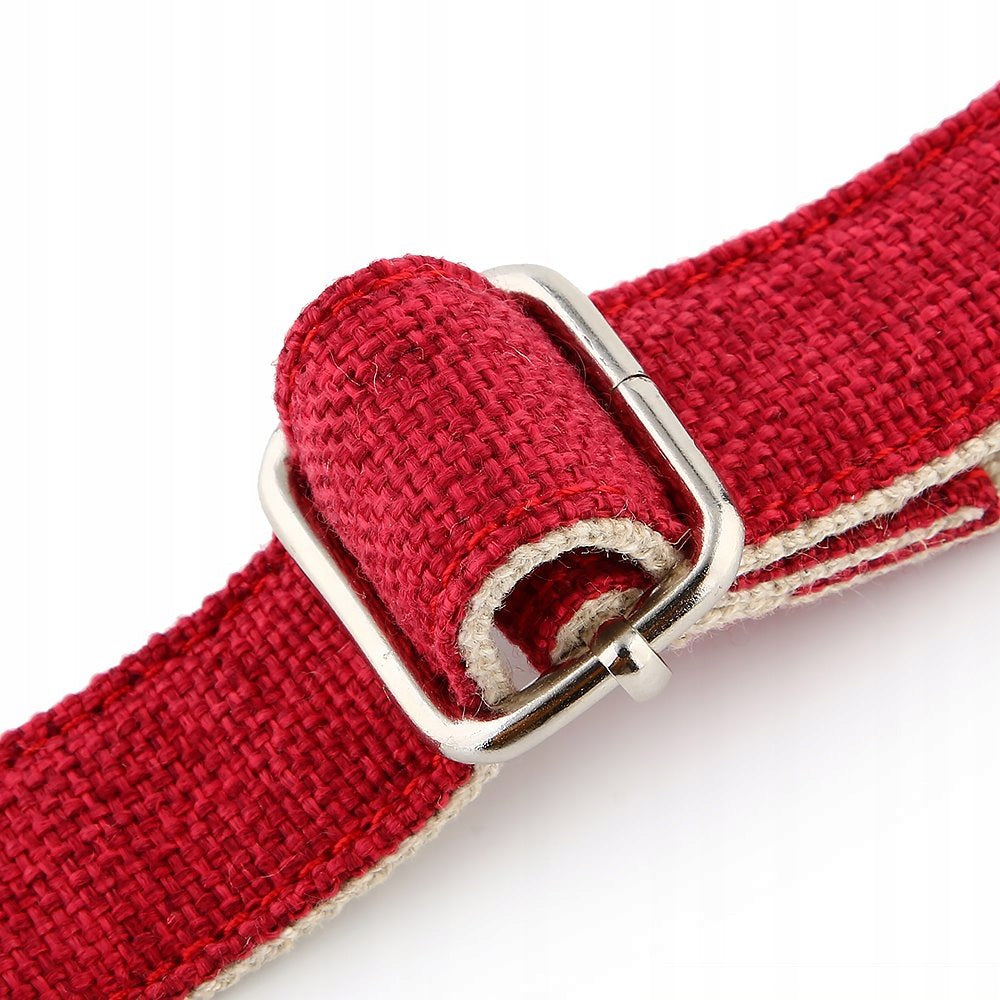 HUGGY DOGGY Obroża dla psa z grawerem na klamrze, konopna, 35–50 cm, rozmiar M – czerwona