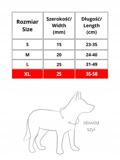 WAUDOG Obroża dla psa silikonowa wodoodporna z paszportem QR, XL 35–58 cm – czerwona