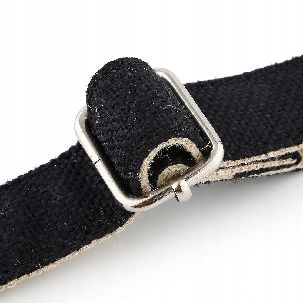 HUGGY DOGGY Obroża dla psa z grawerem imienia, konopna 2,5 cm, rozmiar L 40–60 cm – czarna