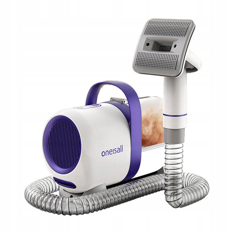Oneisall Odkurzacz do pielęgnacji sierści psa i kota LM5 300 W – 4 końcówki, zbiornik 1,5 l