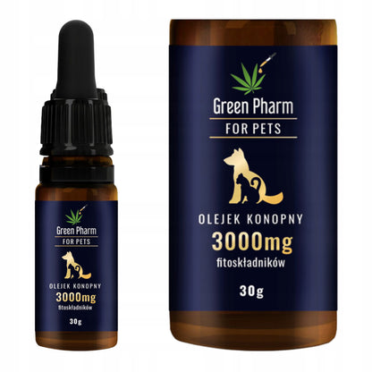 Green Pharm olejek konopny CBD 10% dla psa 3000 mg, 33 ml – bez THC, na oleju z łososia