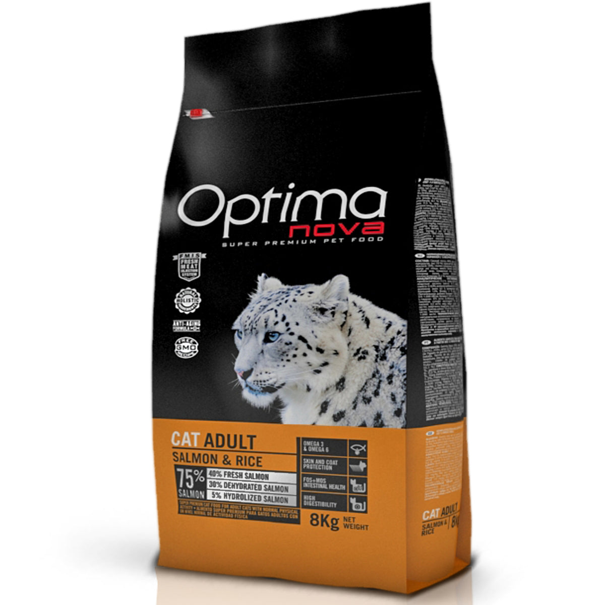 Optimanova sucha karma dla kota dorosłego 2 kg bezzbożowa, monoproteinowa – łosoś z ryżem