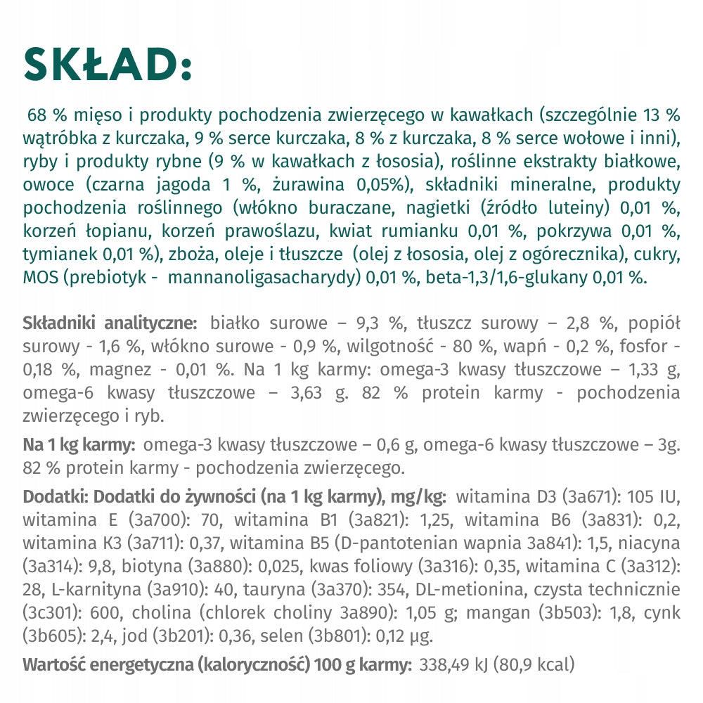 Optimeal mokra karma dla kota sterylizowanego 12x85 g w galaretce – łosoś z borówkami