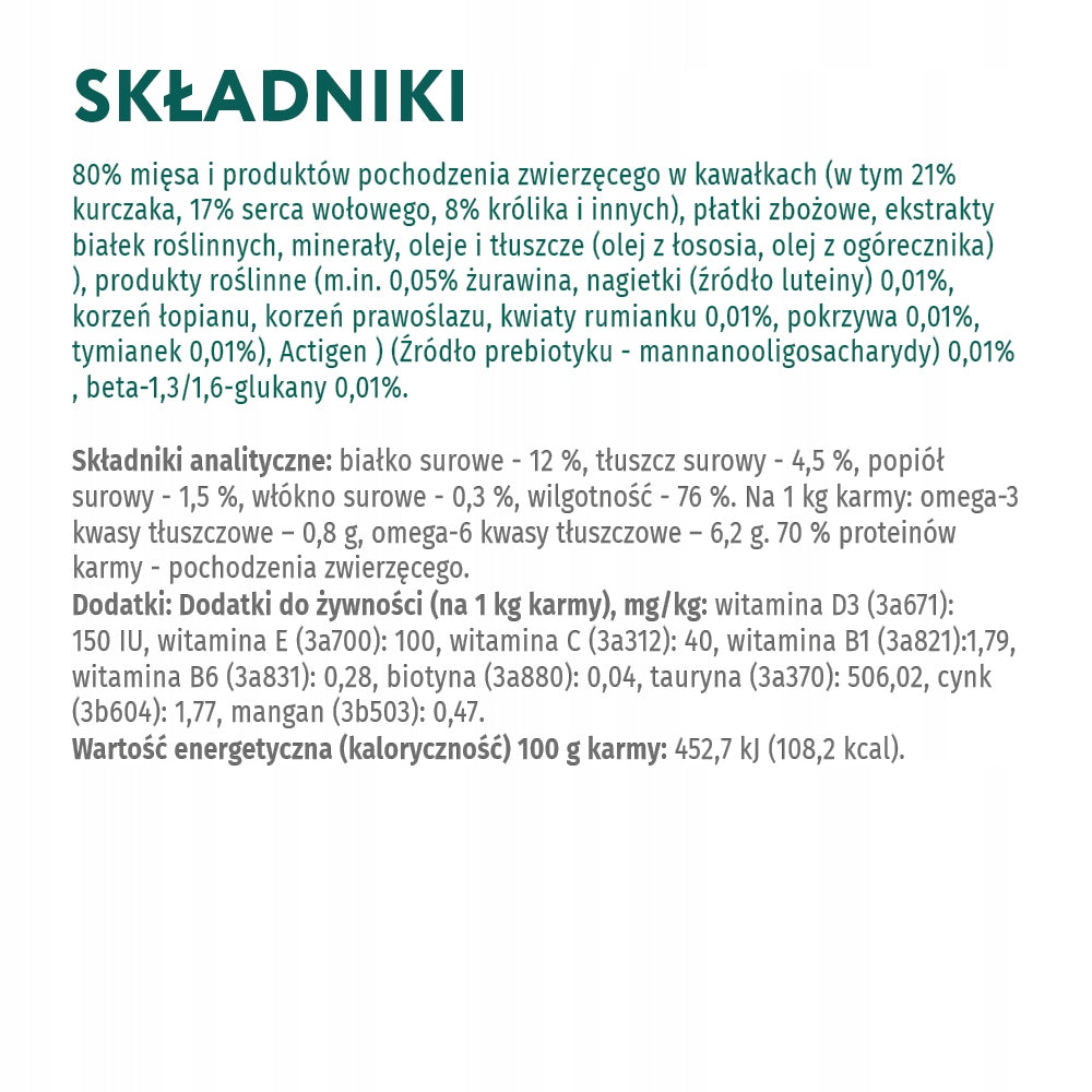 Optimeal mokra karma dla kota królik w białym sosie 12 x 85 g – saszetki z prebiotykiem