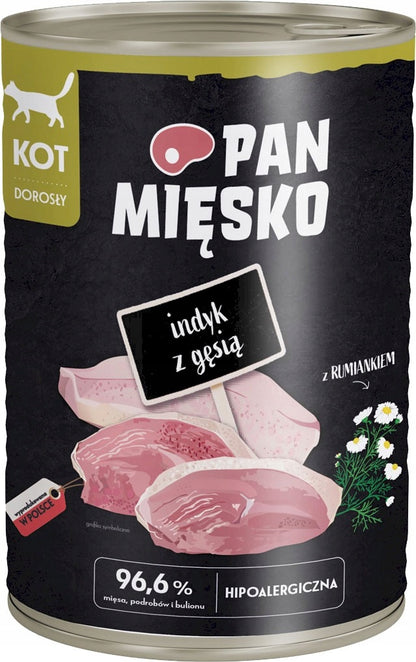 Pan Mięsko karma mokra dla kota dorosłego bezzbożowa 6 x 400 g w puszkach – mix smaków